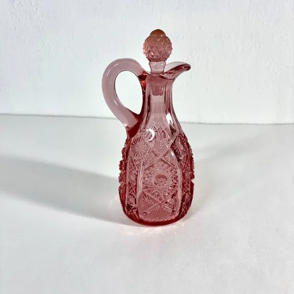Vintage Pink Imperial Glass Cruet & Perfume Bottle | 1940-50s - Picture 3 of 4